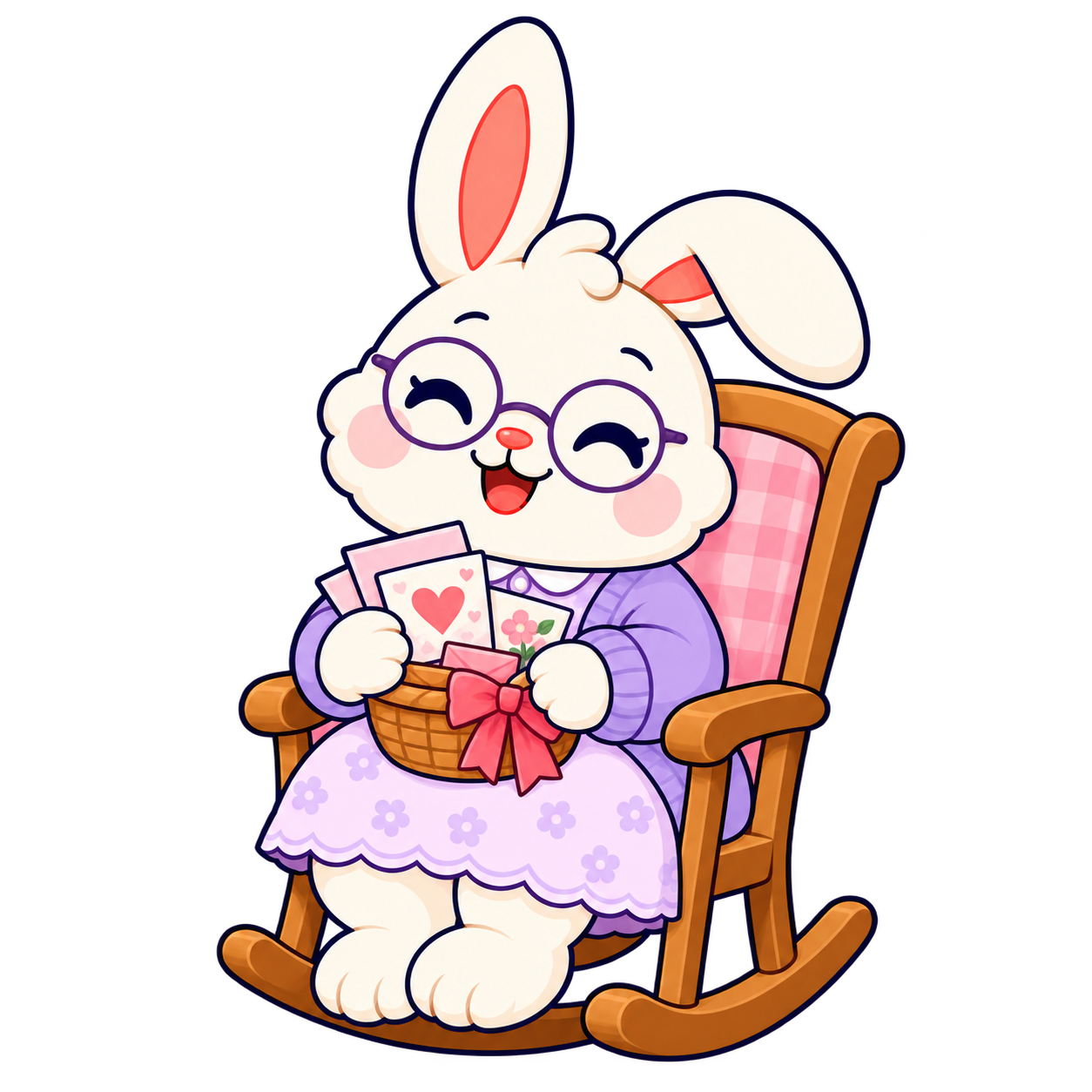 Nana June, a grandparent bunny, illustrated on their own.