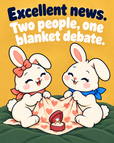 Excellent news. Two people, one blanket debate.
