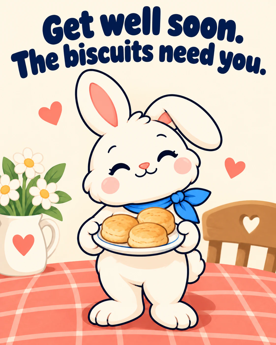 Get well soon. The biscuits need you.