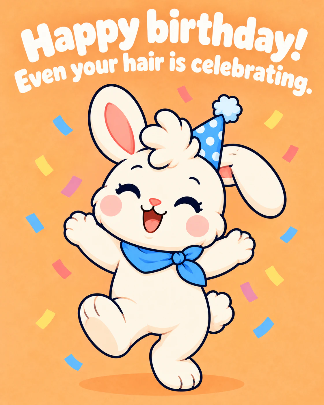 Happy birthday! Even your hair is celebrating.