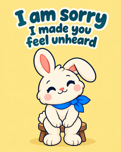 I am sorry I made you feel unheard