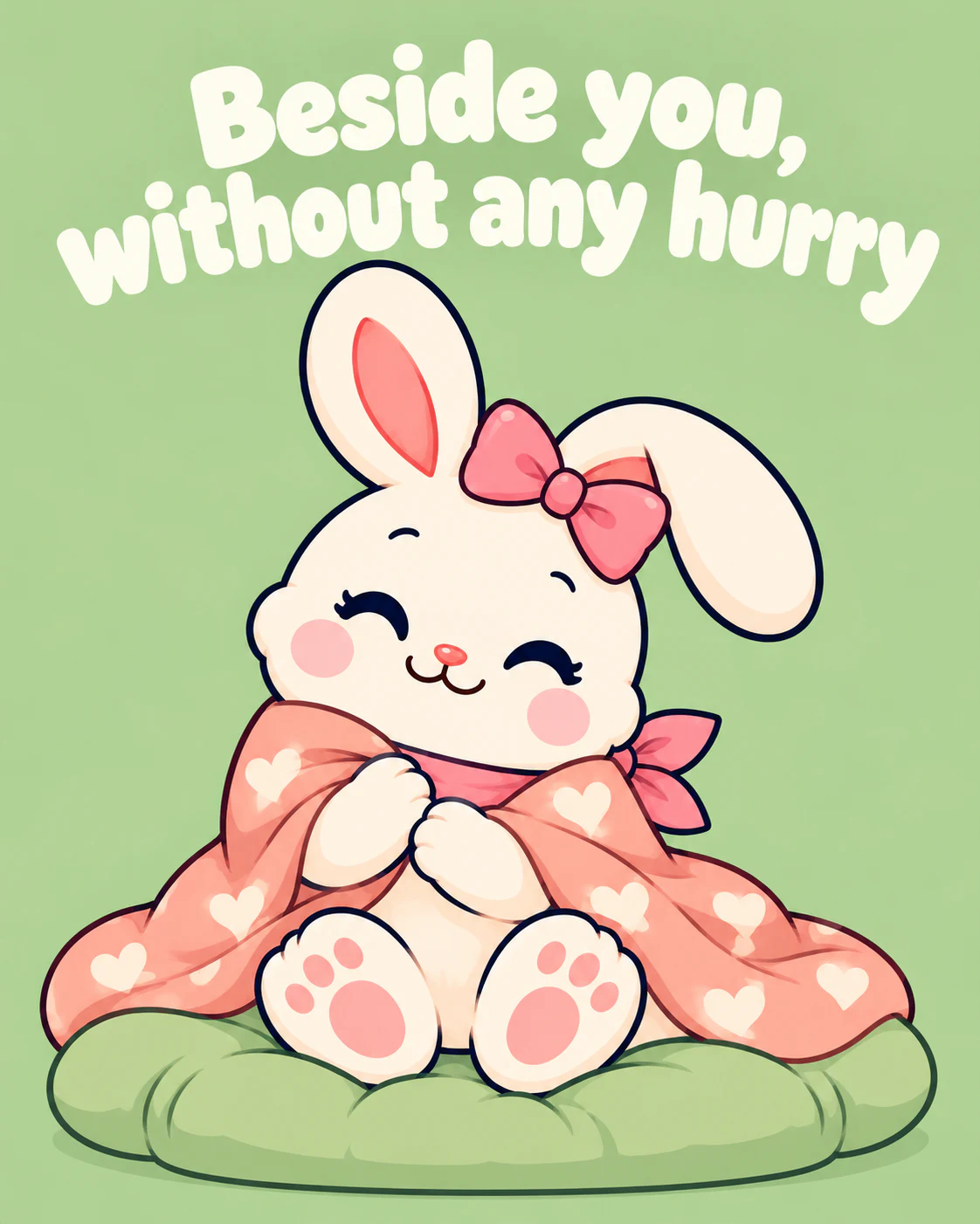 Beside you, without any hurry
