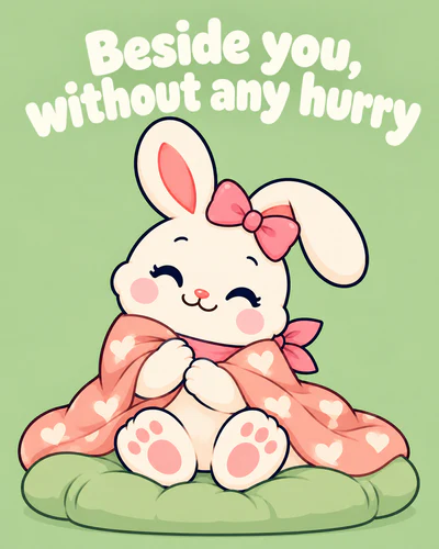 Beside you, without any hurry