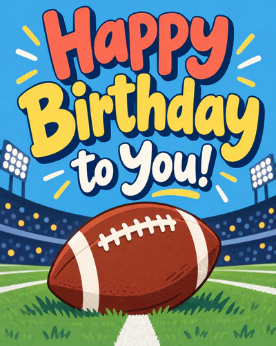 Football birthday ecard