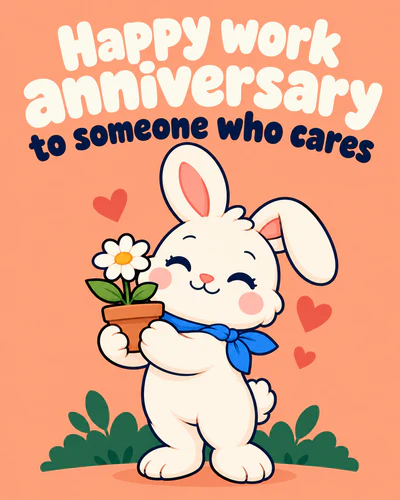 Happy work anniversary to someone who cares