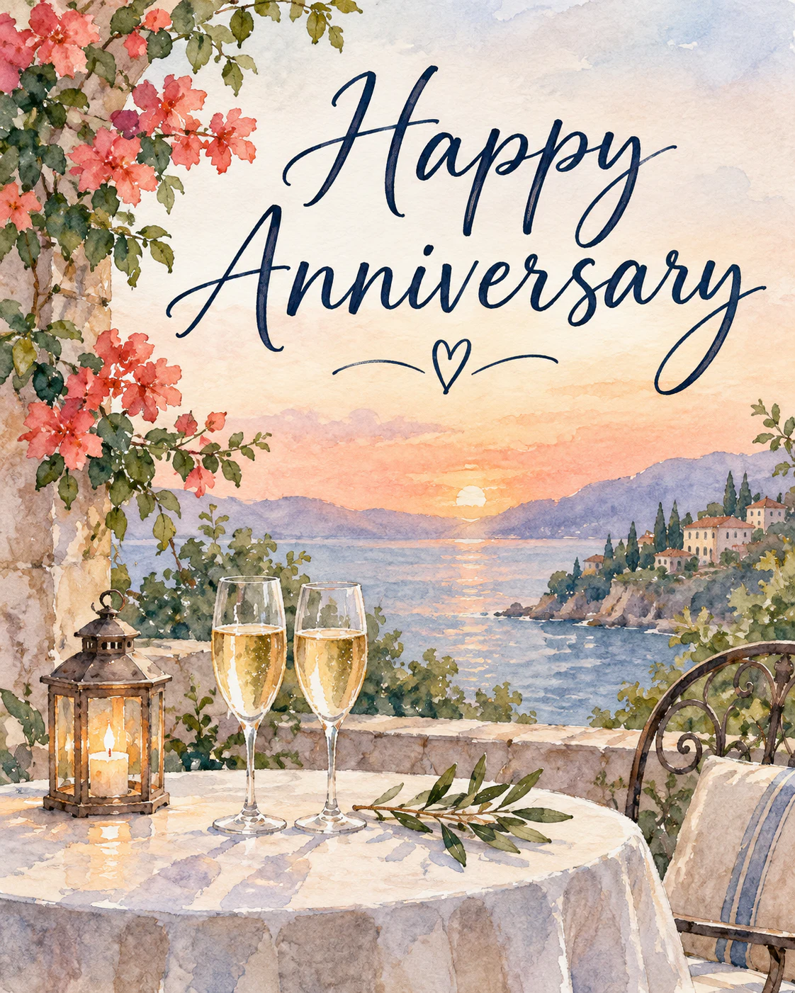 Elegant anniversary ecard