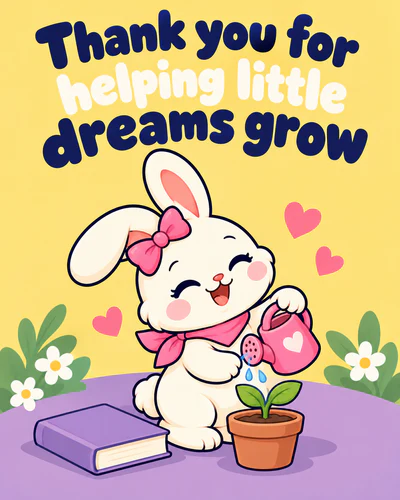 Thank you for helping little dreams grow