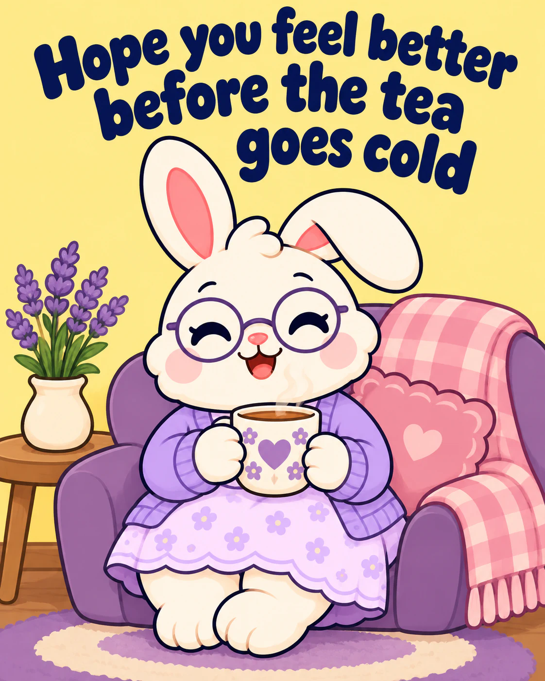 Hope you feel better before the tea goes cold