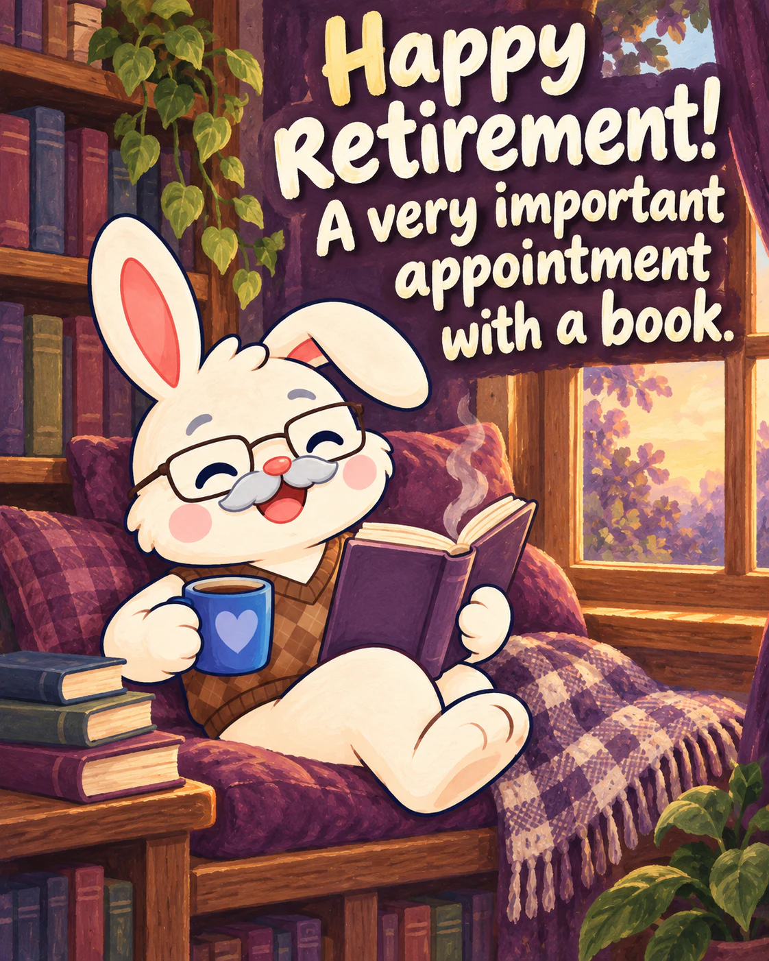 Happy retirement! A very important appointment with a book.