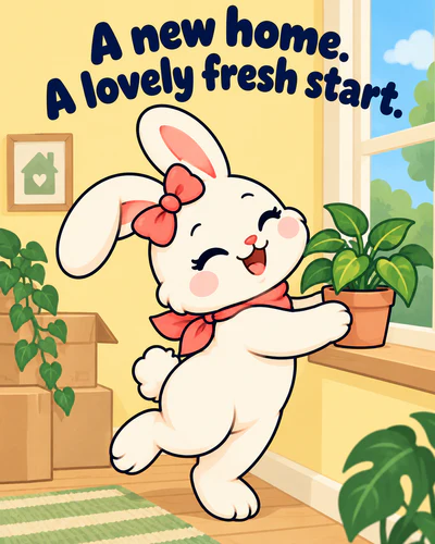 A new home. A lovely fresh start.