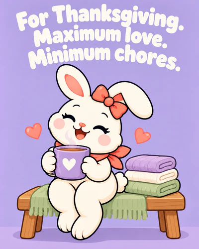 For Thanksgiving. Maximum love. Minimum chores.