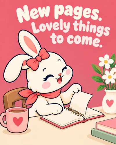 New pages. Lovely things to come.