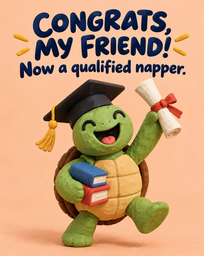 Funny graduation ecard for friend