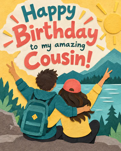 Birthday ecard for cousin