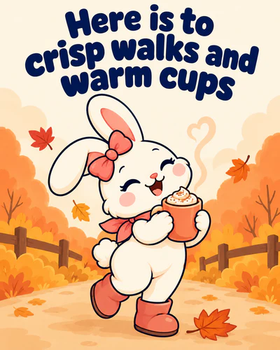Here is to crisp walks and warm cups