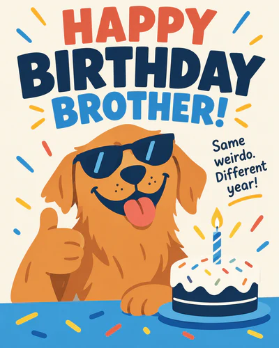 Funny birthday ecard for brother