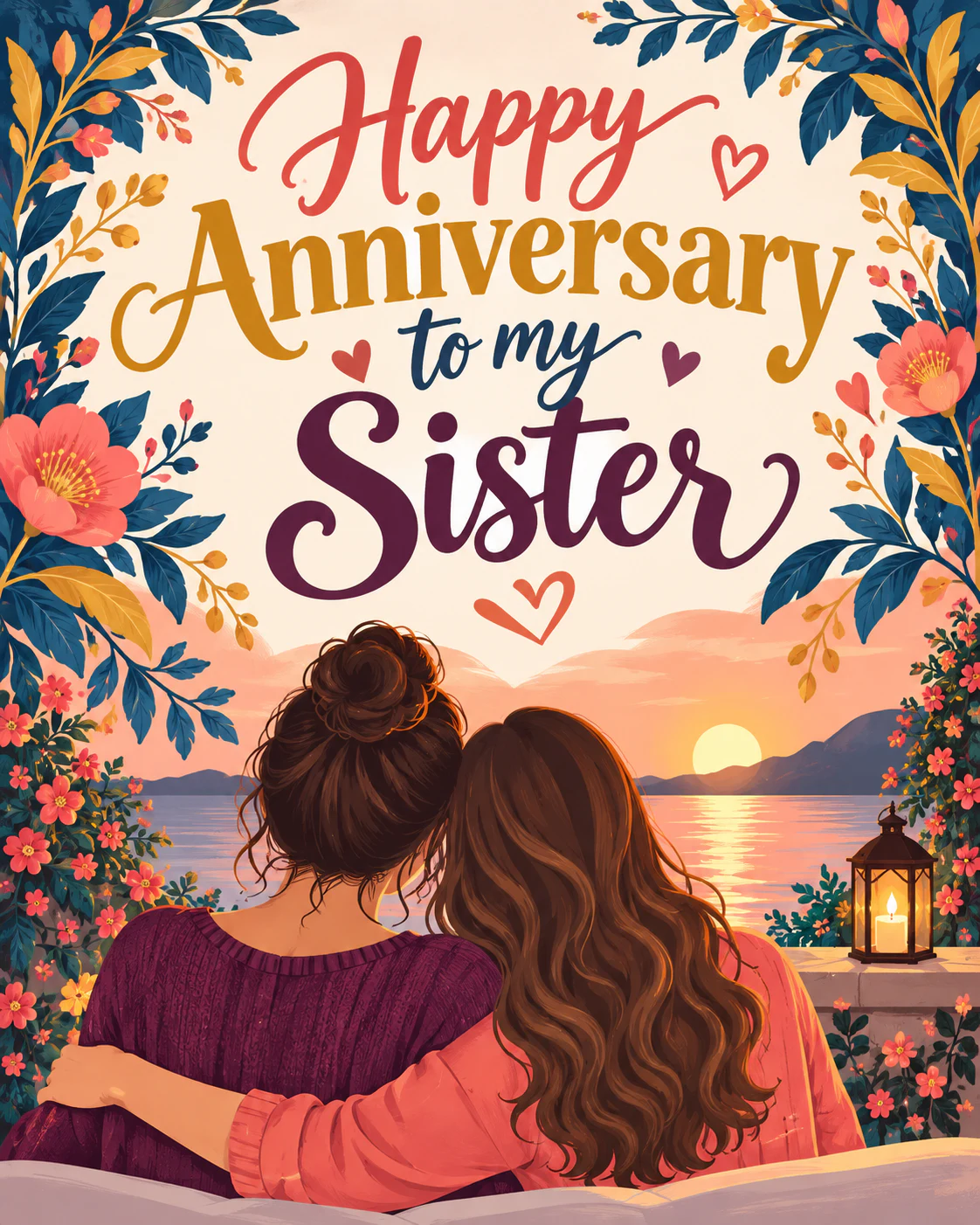 Anniversary ecard for sister