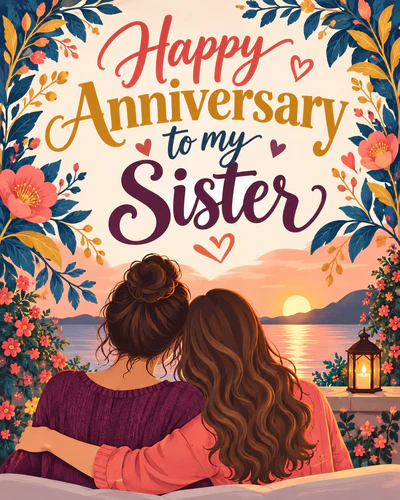 Anniversary ecard for sister