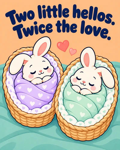 Two little hellos. Twice the love.