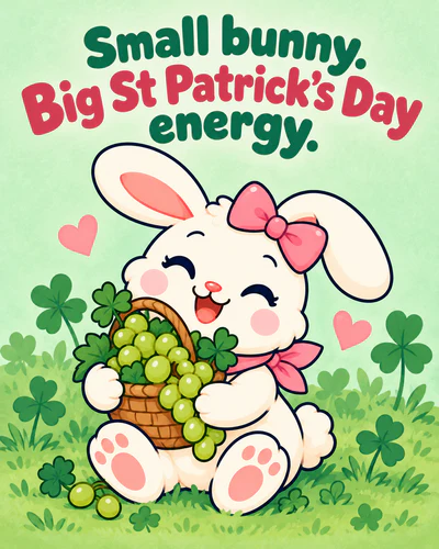 Small bunny. Big St Patrick’s Day energy.