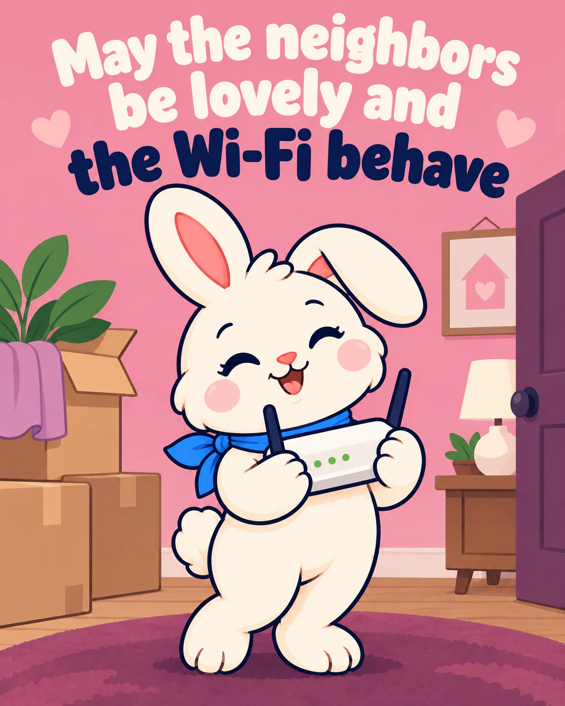 May the neighbors be lovely and the Wi-Fi behave