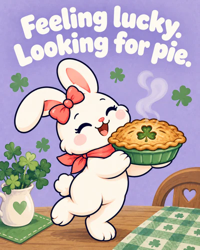 Feeling lucky. Looking for pie.