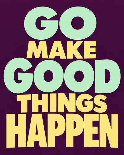 GO MAKE GOOD THINGS HAPPEN