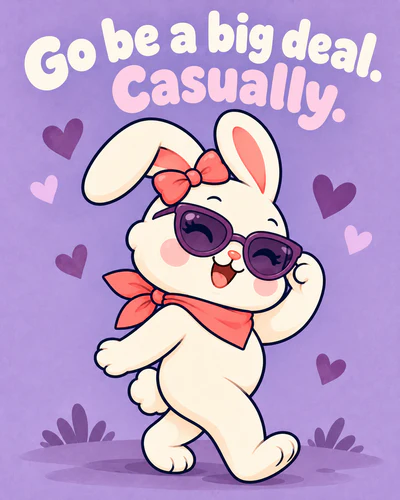 Go be a big deal. Casually.