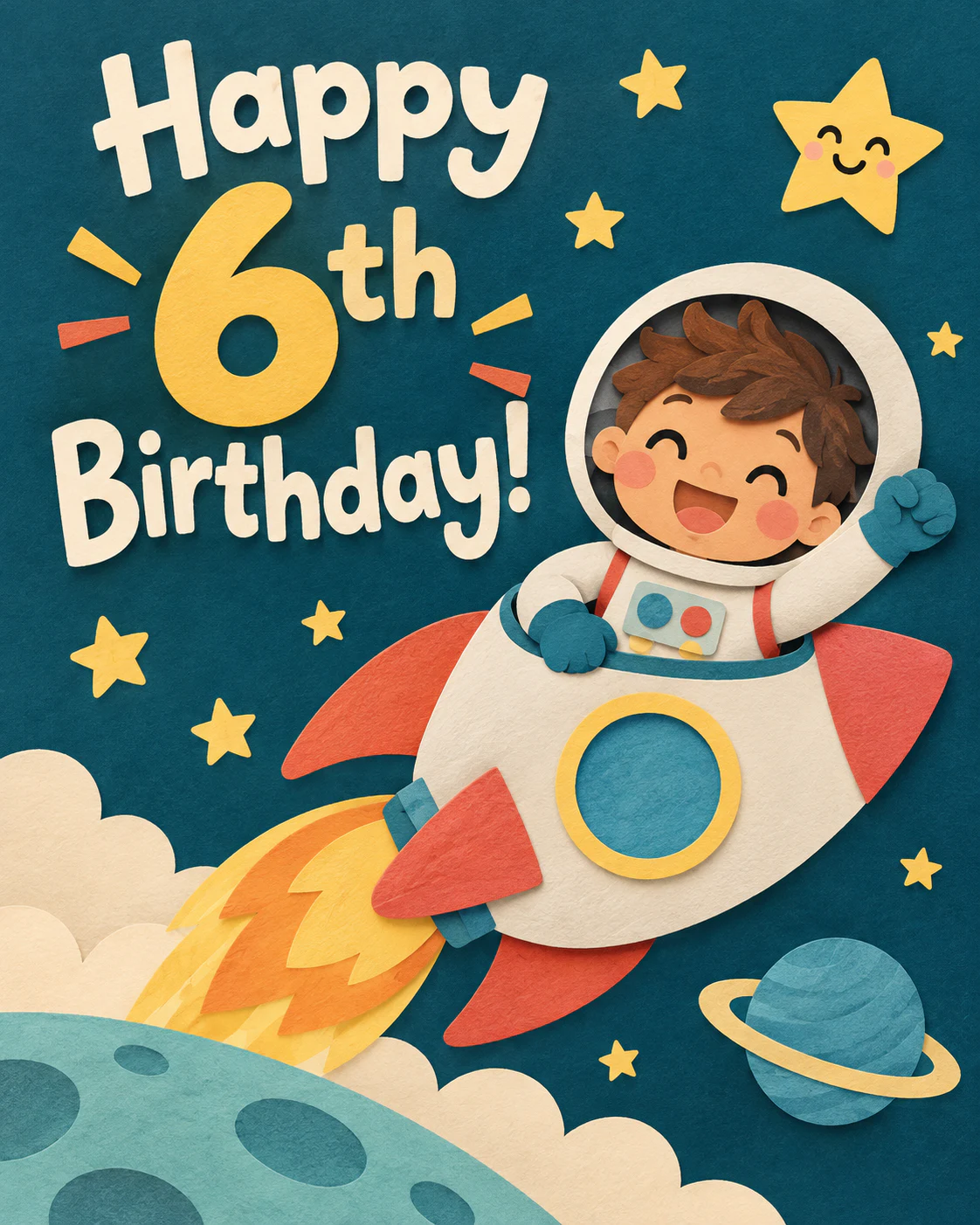 6th birthday ecard