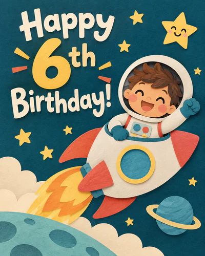 6th birthday ecard