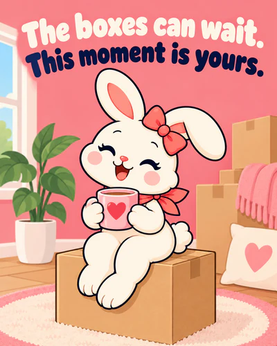 The boxes can wait. This moment is yours.