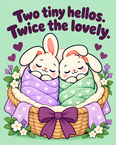 Two tiny hellos. Twice the lovely.