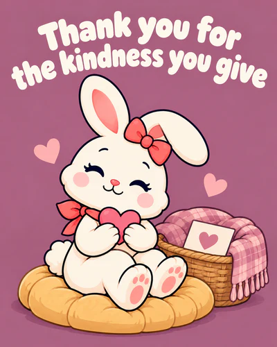 Thank you for the kindness you give