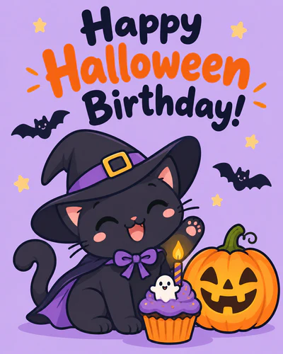 Halloween birthday ecard