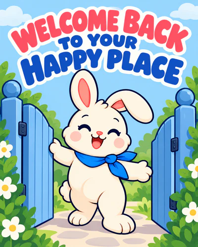 WELCOME BACK TO YOUR HAPPY PLACE