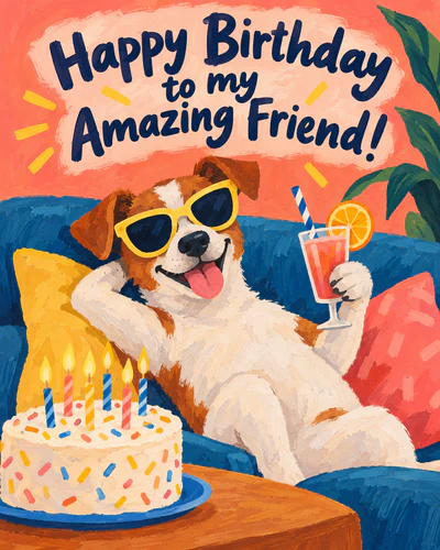 Funny birthday ecard for friends