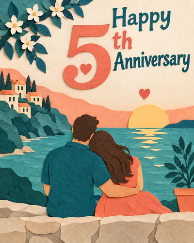 5th anniversary ecard