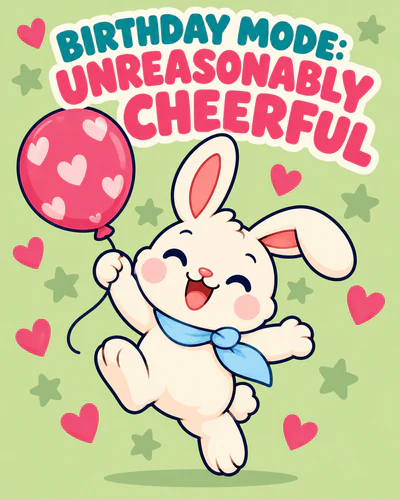BIRTHDAY MODE: UNREASONABLY CHEERFUL