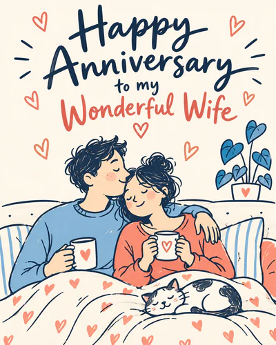 Romantic anniversary ecard for wife