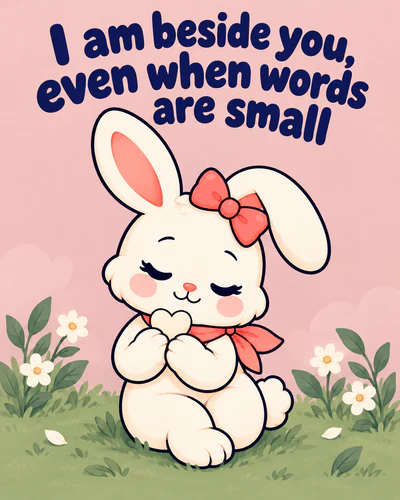 I am beside you, even when words are small
