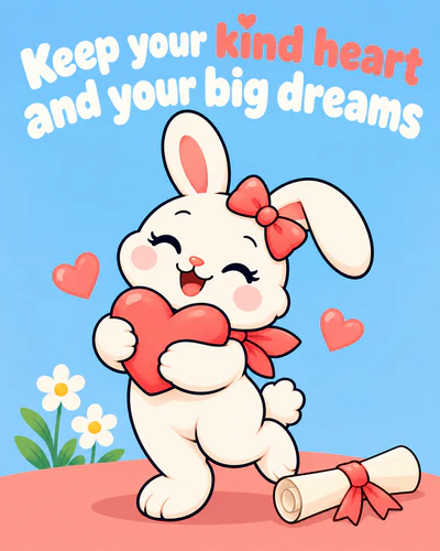 Keep your kind heart and your big dreams