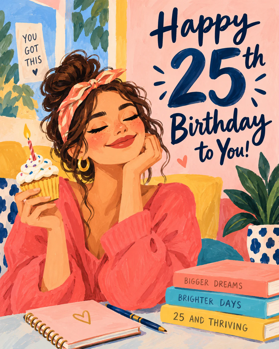 25th birthday ecard for women
