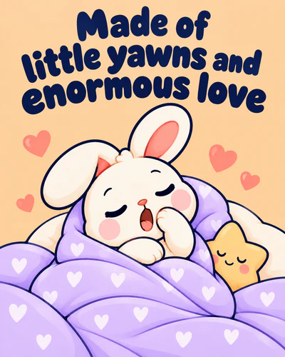 Made of little yawns and enormous love