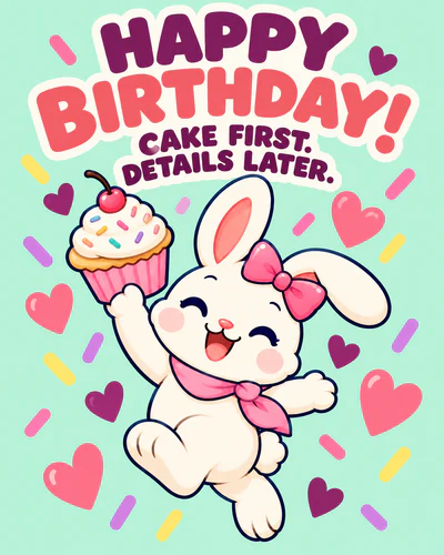 HAPPY BIRTHDAY! CAKE FIRST. DETAILS LATER.