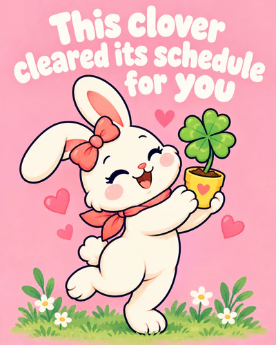 This clover cleared its schedule for you