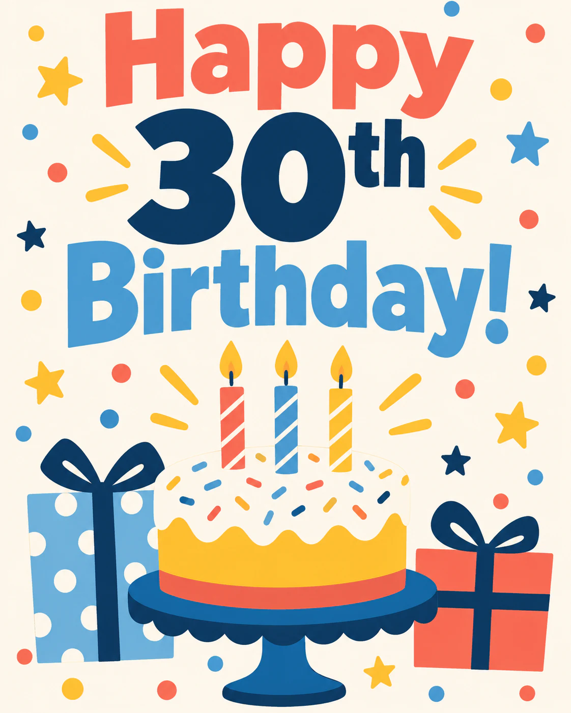 A colorful 30th birthday