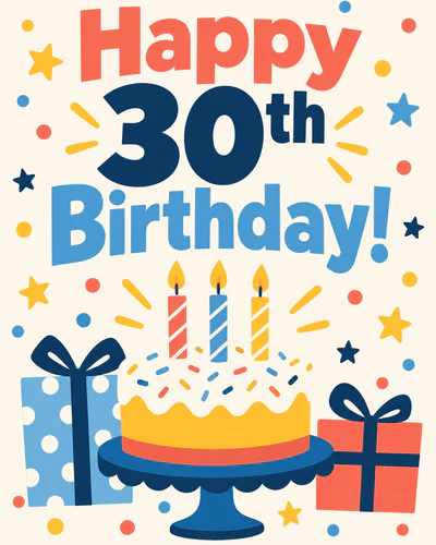 A colorful 30th birthday