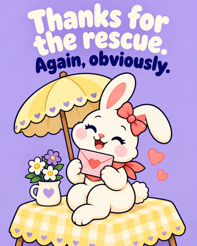 Thanks for the rescue. Again, obviously.