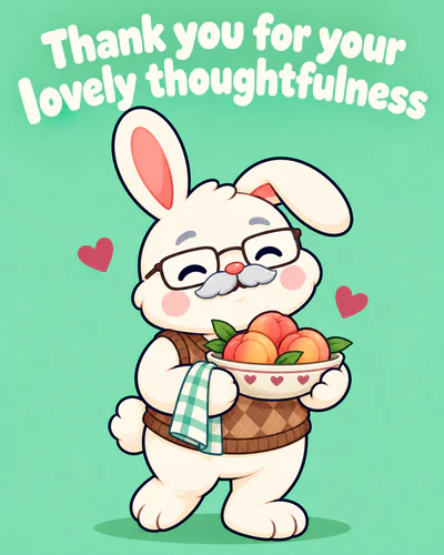 Thank you for your lovely thoughtfulness