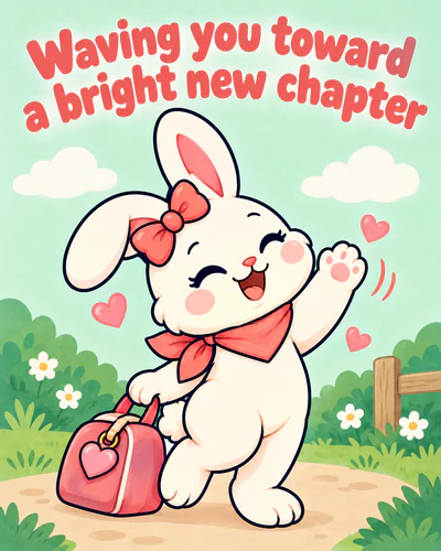 Waving you toward a bright new chapter